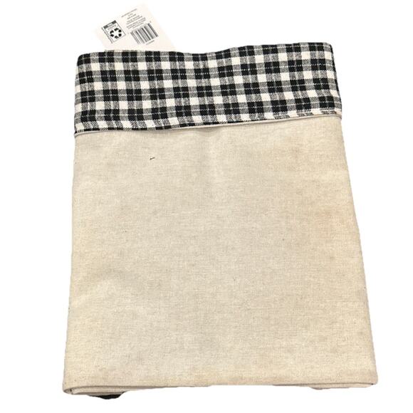 Merry Pine Tree Christmas Tree Skirt Black and White Canvas Storage Display - Picture 3 of 4